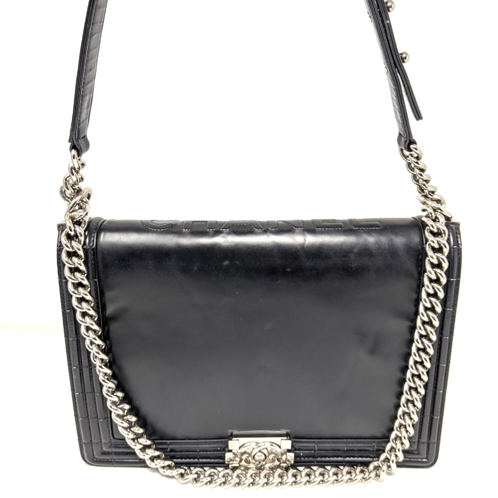 πHPπCHANEL Boy Black Flap Reverso Calfskin Bag - Picture 7 of 16